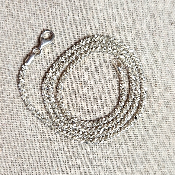 Jewelry - 20 inch Sterling Silver Diamond Cut Rope Necklace